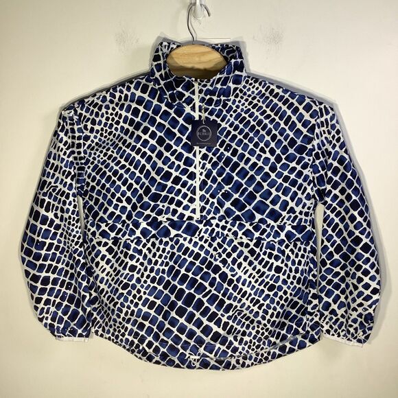 The‎ Bubble Womens Poncho Lefty 1/2 Zip Pullover Jacket Blue Size Medium NWT - Picture 1 of 11